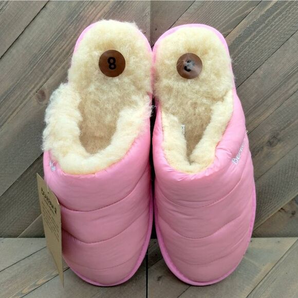 Bearpaw Puffy Scruff Wool Lined Slippers Womens Size 8 Pink Casual Cushioned - Picture 7 of 9